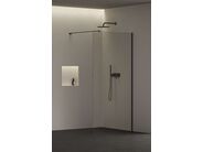 kielle Meara Sprchová stěna Walk-In 100x200 cm, matná černá/čiré sklo