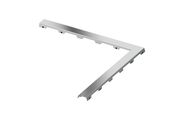 Tece TECEdrainline designová mřížka 120x120 cm, rohové provedení 90°, design steel II, ocelová leštěná