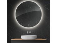 Oltens Nordlis zrcadlo 100x100 cm, bez rámu, kulatý s osvětlením a systémem Klarglas