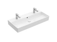Villeroy & Boch Memento 2.0 Dvojumyvadlo 1000x470 mm, s přepadem, 2 otvory pro baterii, CeramicPlus, alpská bílá