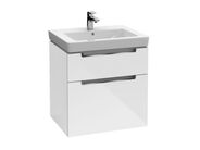 Villeroy & Boch Subway 2.0 Umyvadlová skříňka, 587x590x454 mm, 2 zásuvky, Glosy White