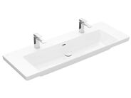 Villeroy & Boch Subway 3.0 Dvojumyvadlo 1300x475 mm, s přepadem, otvory pro baterie, CeramicPlus, Stone White