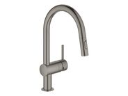 Grohe Minta Dřezová baterie s výsuvnou sprškou, kartáčovaný Hard Graphite