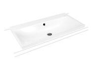 Kaldewei Silenio 3041 umyvadlo na desku, s přepadem, 90x46x4 cm, 1 otvor pro baterii, Perl-Effekt, bílá