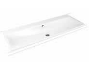 Kaldewei Silenio 3039 umyvadlo zápustné 120x46 cm, s přepadem, 2x1 otvor, Perl-Effekt, bílá