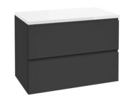 kielle Oudee Skříňka včetně desky pod umyvadlo 80x55x46 cm, matná černá/lesklá bílá