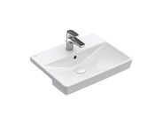 Villeroy & Boch Avento Polozápustné umyvadlo 550x440 mm, s přepadem, otvor pro baterii, CeramicPlus, alpská bílá