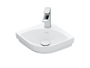 Villeroy & Boch Subway 3.0 Umývátko rohové 320x320 mm, bez přepadu, otvor pro baterii, CeramicPlus, Stone White