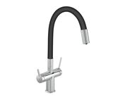 Novaservis Dřezová stojánková baterie Filtrata s elast. ram,černá-chrom