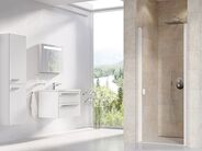 Ravak Chrome Sprchové dveře CSD1, 87,5-90,5x195 cm, bílá mat, dekor transparent
