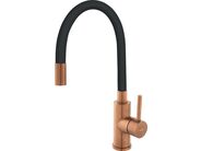 Novaservis Dřezová stojánková baterie s elastickým ramenem,černá-kartáčovaná měď