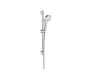 Hansgrohe Croma E Set sprchové hlavice, 3 proudy, tyče a hadice, EcoSmart 9 l/min, bílá/chrom
