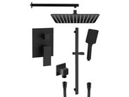 Sapho CUBEMIX podomítkový sprchový set s pákovou baterií, 2 výstupy, posuvný držák sprchy, černá mat