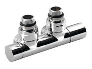 Sapho TWIN připojovací sada ventilů pro středové připojení, chrom