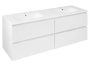 Sapho EZARA dvojumyvadlová skříňka 140x55x46cm, bílá lesk