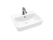 Villeroy & Boch O.novo Umyvadlo na desku, 550x460 mm, s přepadem, otvor pro baterii, alpská bílá