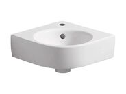 Geberit Selnova Compact rohové umývátko 69,5x61,5x15,5 cm, s otvorem pro baterii, s přepadem, bílá