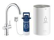 Grohe Red Dřezová baterie Duo s ohřevem vody a filtrací, zásobník M, chrom