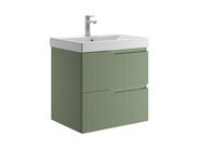 Jika Cubito style Skříňka pod umyvadlo 56,5x46,5 cm, 2 zásuvky, zelená mint