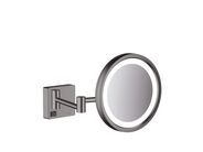 Hansgrohe AddStoris Kosmetické nástěnné zrcátko s LED osvětlením, kartáčovaný černý chrom