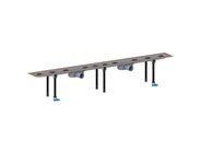 HL Obzvláště plochý nerezový žlab, provedení do plochy včetně dvou odtoků DN50, bez krytu žlabu, délka 1000mm