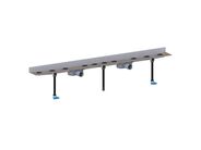 HL Obzvláště plochý nerezový žlab, provedení ke stěně včetně dvou odtoků DN50, bez pohledového krytu žlabu, délka 1200mm