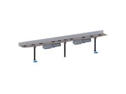 HL Plochý nerezový žlab k zabudování ke stěně včetně dvou odtoků DN50, bez krytu žlabu, délka 1300mm