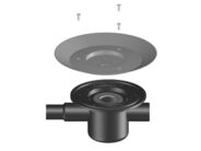 HL Těleso podlahové vpusti DN50 s ležatým odtokem, 1x DN40/50, bez nástavce, s hlubokou stavební zátkou