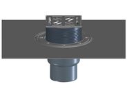 HL Balkonový a terasový vtok DN75/110 se svislým odtokem, s asfaltovou manžetou