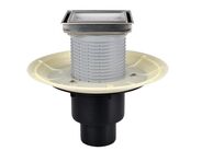 HL Podlahová vpust se svislým odtokem DN50/75/110, nerez 121x 121mms krytem pro vlepení dlažby