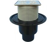 HL Balkónový a terasový vtok DN50/75/110 se svislým odtokem, se suchou nezámrzou zápachovou klapkou, 123x123mm/115x115mm