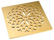 HL Vtoková mřížka z nerezové oceli a pvD mosazným povlakováním 138x138mm Hamam