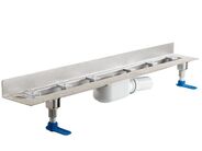 HL Plochý odtokový žlab z nerezové oceli k zabudování ke stěně, odtok DN50