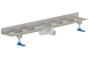 HL Obzvláště plochý žlab z nerezové oceli k zabudování ke stěně, odtok DN50