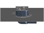 HL Balkonový a terasový vtok DN75 s ležatým odtokem, s asfaltovou manžetou