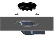 HL Těleso balkonového a terasového vtoku DN75 s ležatým odtokem, s asfaltovou manžetou