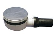 HL Zápachová uzávěrka DN50 (obzvláště plochá) ke sprchovým mísám s otvorem 90mm s kloubem na odtoku