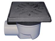 HL Velkokapacitní dvorní vtok DN110, ležatý odtok, ZU - suchá klapka, litina
