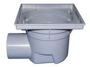 HL Těleso velkokapcitního vtoku DN110, ležatý odtok, bez ZU a plastovým rámem 244x244mm