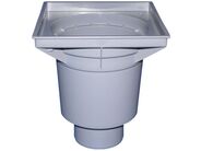 HL Těleso velkokapacitního vtoku DN110, svislý odtok, bez ZU, s plastovým rámem 244x244mm