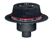 HL Střešní vtok DN125 s nástavcem pro nouzové odvodnění, svislý, s izolační svorkou, s elektrickým ohřevem, záchytný koš