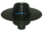 HL Střešní vtok DN75 se svislým odtokem s PP izolační přírubou, záchytný koš