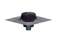 HL Střešní vtok DN110 s nástavcem pro nouzové odvodnění, svislý, s asfaltovou manžetou, záchytný koš