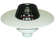 HL Střešní vtok DN125 se svislým odtokem s PVC pevnou izolační přírubou, záchytný koš