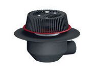 HL Střešní vtok DN110 s nástavcem pro nouzové odvodnění, ležatý, s PP izolační přírubou, s elektrickým ohřevem, záchytný koš