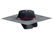 HL Střešní vtok DN75/110 s nástavcem pro nouzové odvodnění, ležatý, s izolační svorkou, s elektrickým ohřevem, záchytný koš