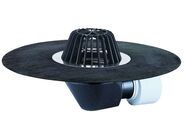 HL Střešní vtok DN75/110 s ležatým odtokem s asfaltovou manžetou, tepelně izolovaný