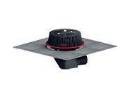 HL Střešní vtok DN75/110 s nástavcem pro nouzové odvodnění, ležatý, s asfaltovou manžetou, záchytný koš