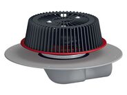 HL PowerSafe střešní vtok DN75 s nástavcem pro nouzové odvodnění, ležatý, s PVC izolační přírubou, záchytný koš