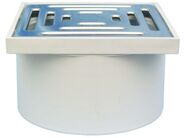 HL Nástavec hladký d 145mm s plastovým rámem a nerezovou mříží 47x147mm/138x138mm